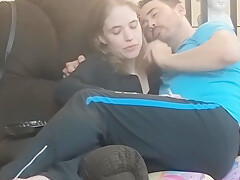 Sitting On Her Lap, Handjob And Kissing (lift And Carry At 6:00)