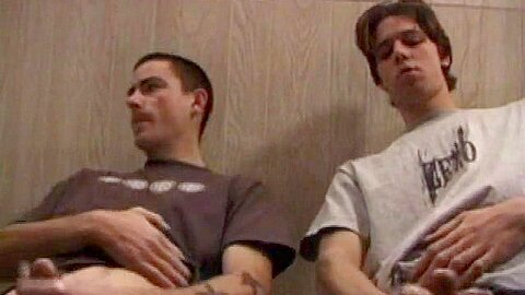 Skater punks wanking off and jizz on table
