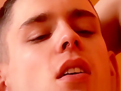 Skinny twink gives a blowjob then enjoys bouncing on a cock