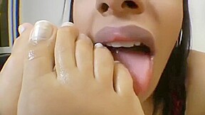 Sleepy Lesbian Brazilian Foot Licking