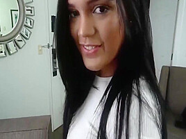 Slutty Pretty Latina Slut Gets Horny For Big Cock  Big Ass