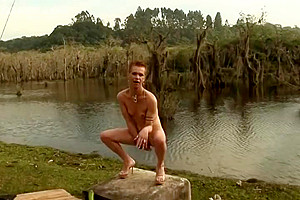 Small Boobed Tranny Outdoor Wanking