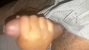 Sneaking Giving Him a Handjob
