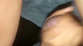 Sneaking Giving Him a Handjob