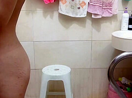 Solo Asian Girl In A Shower