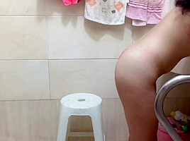 Solo Asian Girl In A Shower