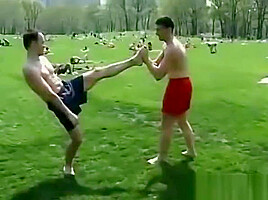 Sporty homos feet oiled up and tickled by his friends