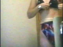 Spy on 20yo with small tits changing