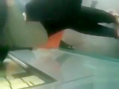Squirting cum on pretty girls in public