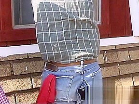 Stacked raven-haired bombshell in a costume has some fun wit