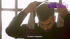Staghomme Leandro watches big uncut cock slide inside Bastian Karim