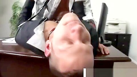 Steamy gay foreplay in the office