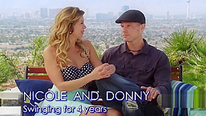 Steamy swinger couple engages in some pre party action to release the tension