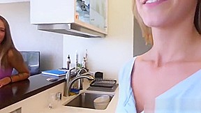 Step brother Fucks Both Step sisters Hot teenager 18+ Best Friends While She During Slumber Party POV