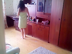 Step sister Shaved Her Legs And Pussy Then Went To Get Dressed