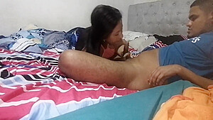 Stepson And Stepsister End Up Fucking With His Big Cock In Her Tight Pussy Filling Her With Cum