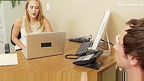 Stockinged office cutie Carter Cruise fucking