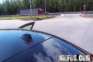 Stranded teen 18+ Get Back Doored In The Backseat 8 Min
