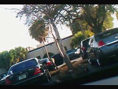 Street candid video with nude girl spied out of the car