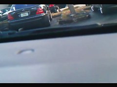 Street candid video with nude girl spied out of the car
