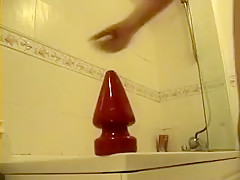 Stretching my ass on a giant butt plug