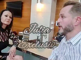 Stunning tattooed busty MILF Julia Exclusiv gets pissed in mouth and ass roughly pounded - PissVids