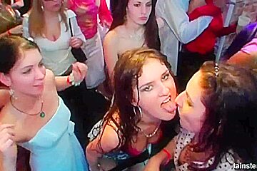Superb horny brides suck big cocks in public