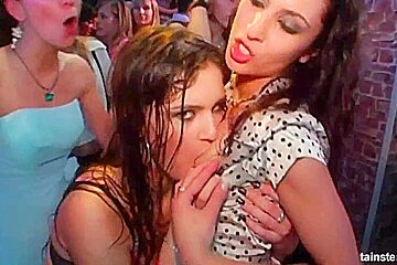 Superb horny brides suck big cocks in public