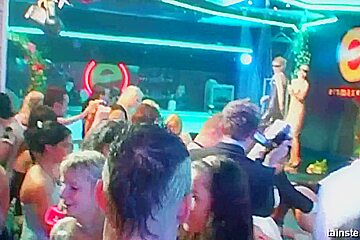 Superb horny brides suck big cocks in public