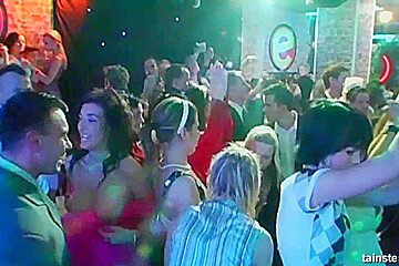 Superb horny brides suck big cocks in public