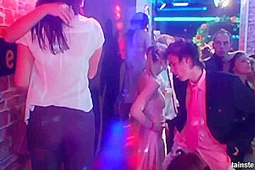 Superb horny brides suck big cocks in public