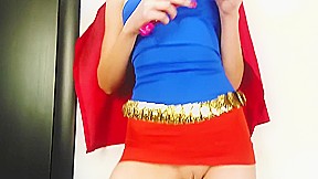 Supergirl jerkoff her anal hole and licks her fingers
