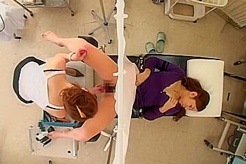Sweet Japanese teen 18+ fucked by her female gynecologist