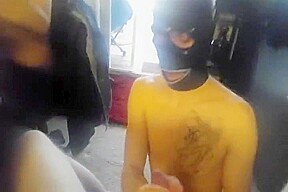 T-Dawg sucks my cock wearing my mask - no cum shot