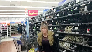 TRYING ON SHOES WITH SHORT SKIRT NO PANTIES WALMART