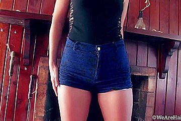 Tatiana - Blue Shorts Black Lingerie