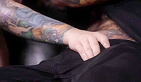 Tattooed Goth Rides Cock