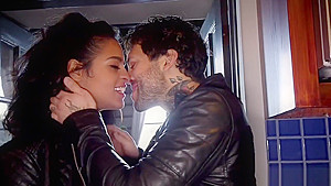 Tattooed bf fucks gfs brunette step sis