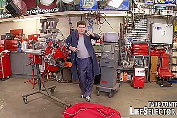 The mighty mechanic fucks sexy, horny babes
