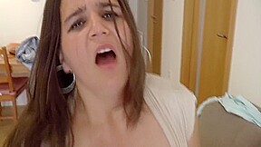 Thick Brunette Chick From Germany Loves Cum All Over Her Amazing Boobs