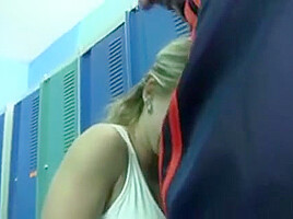 This Buxom Blonde College Coed Has Been Taking Javelin Lesso