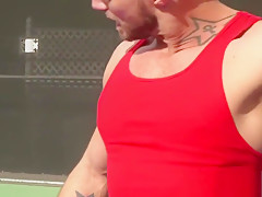Tiedup edged stud getting cocksucked