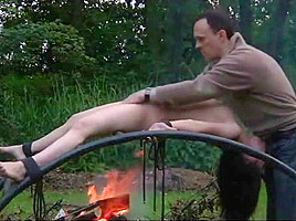 Tiny skinny slave spanked and tormented in bdsm game