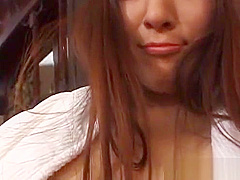 Tittyfucked asian milf sucking cock