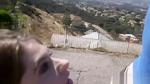 Two beautiful babes Amy and Gina get slammed outdoors