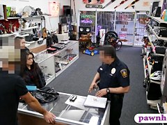 Two girls try to steal and get slammed by horny pawnkeeper