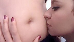 Two lesbians hot belly button worship