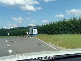 Two students 18+ Gave A Ride To Fellow Traveler Milf To Creampie