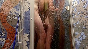 Undershower skinny milf shaving pussy hard anal and pussy fuck
