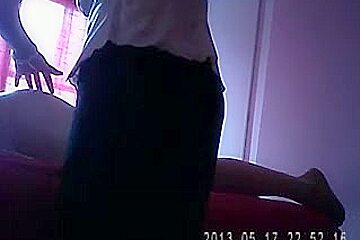 Unshaved Chinese masseuse bonks her client on hidden web camera